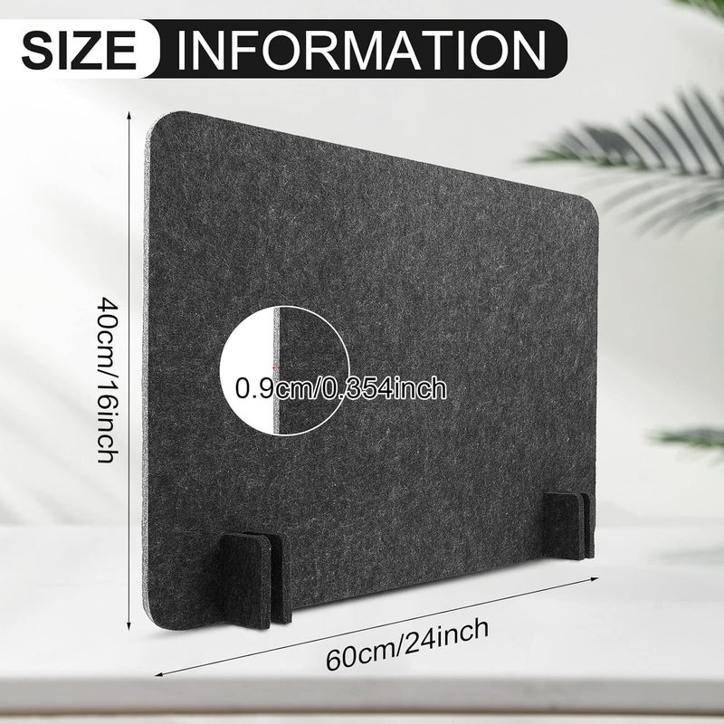 Fabbay فاصل مكتب صوتي قائم بذاته 2 قطعة 16 × 24 بوصة لوحة خصوصية قائمة بذاتها تقليل التشتت البصري والضوضاء للأثاث المكتبي والفصول الدراسية (أسود رمادي) - Image 2